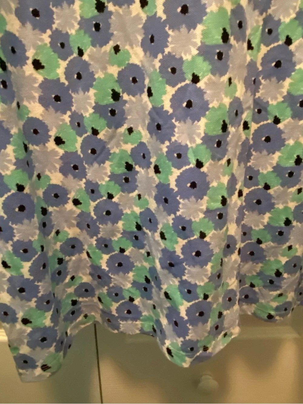 Kim Rogers Polo Shirt Blue/Green Floral Print with White Collar XL New With Tag